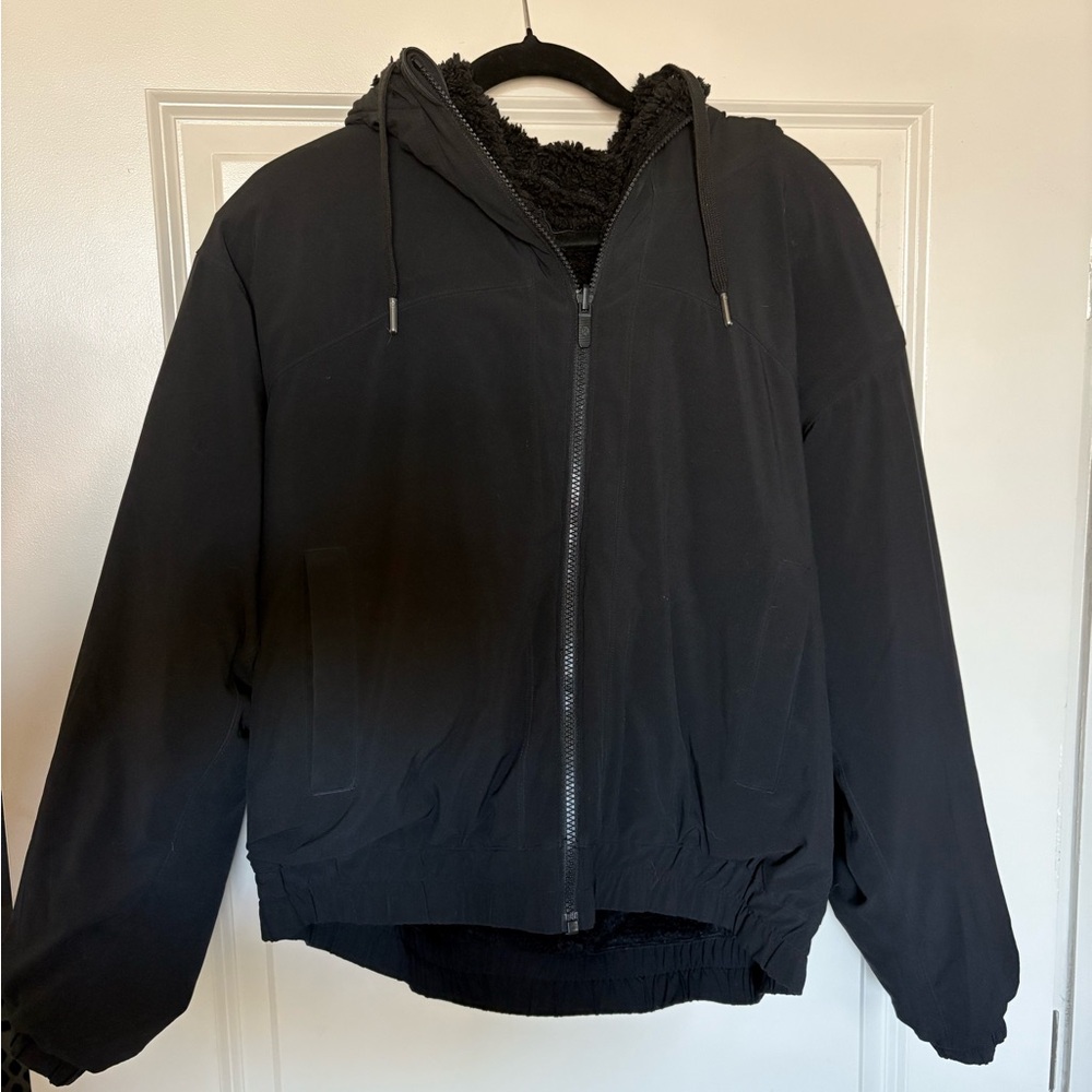 Reversible Lululemon Black Hooded Bomber/Teddy